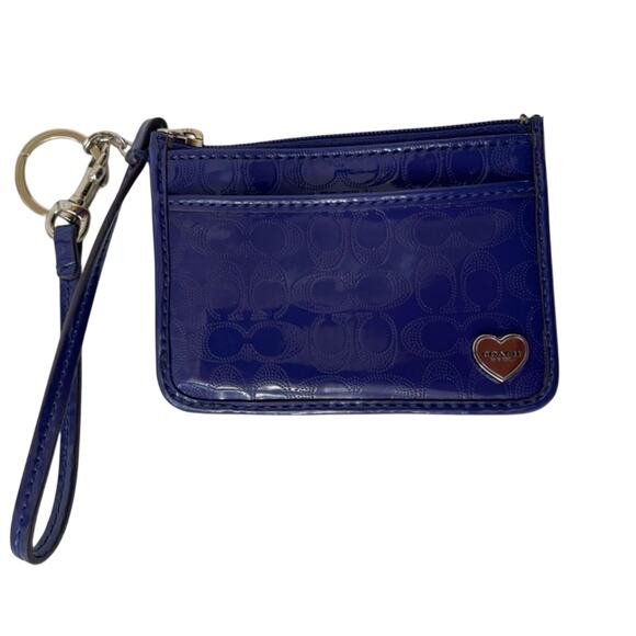 COACH F51676 PERFORATED EMBOSSED LIQUID GLOSS SKINNY ID / KEYCHAIN - Picture 6 of 6